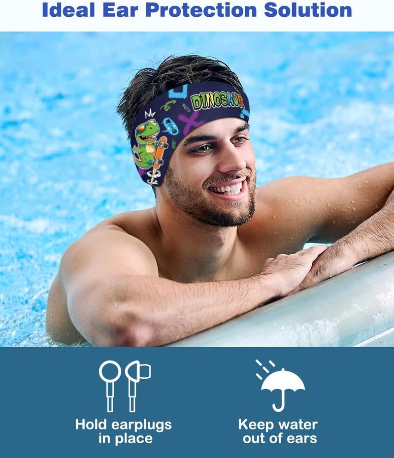 MoKo Swimming Headband for Kids & Adults, Cute Swinmmers Headband Ear Band Keep Water Out Waterproof Ear Protection Band - Image 2